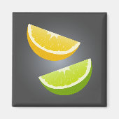 Lemon & Lime Citrus Slice Refrigerator Magnet (Devant)