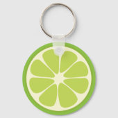 Lemon Lime Green Juicy Summer Citrus Fruit Slice Sleutelhanger (Voorkant)