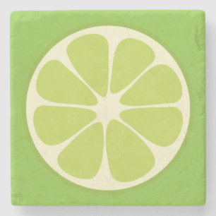 Lemon Lime Green Juicy Summer Citrus Fruit Slice Stenen Onderzetter
