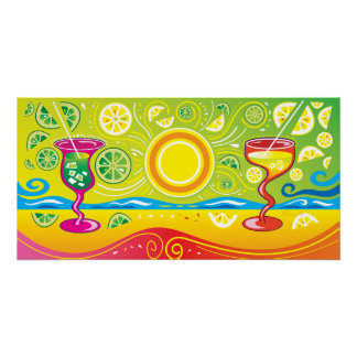 Lemon Lime Strandcocktails Perfect Poster