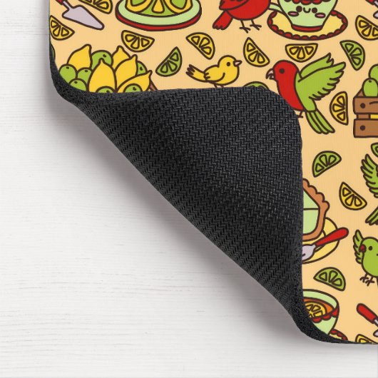 Lemon & Lime Twitter patter mouse pad Muismat (Hoek)