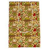 Lemon & Lime Twitter pattern Medium Cadeauzakje (Achterkant)