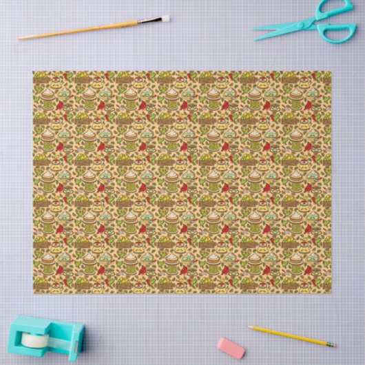 Lemon & Lime Twitter pattern tissue paper Tissuepapier (Craft)