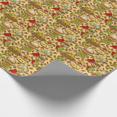 Lemon & Lime Twitter pattern wrapping paper Cadeaupapier (Hoek)