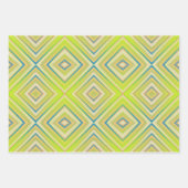 Lemon Limoen Alternative Diamond Pattern Inpakpapier Vel (Voorkant 3)