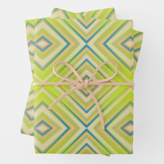 Lemon Limoen Alternative Diamond Pattern Inpakpapier Vel (In situ)