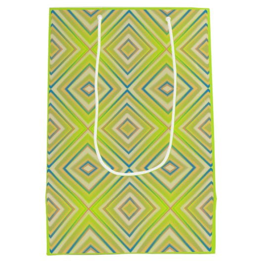 Lemon Limoen Alternative Diamond Pattern Medium Cadeauzakje (Achterkant)