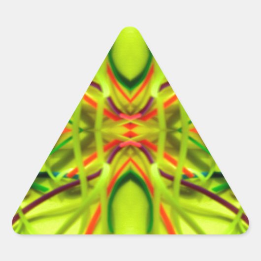 Lemon Limoen Bending Lines van BethofArt Driehoek Sticker (Voorkant)