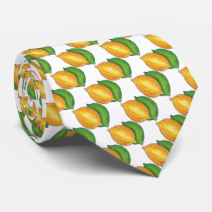 Lemon Limoen Citrus Fruit Print Foodie Stropdas