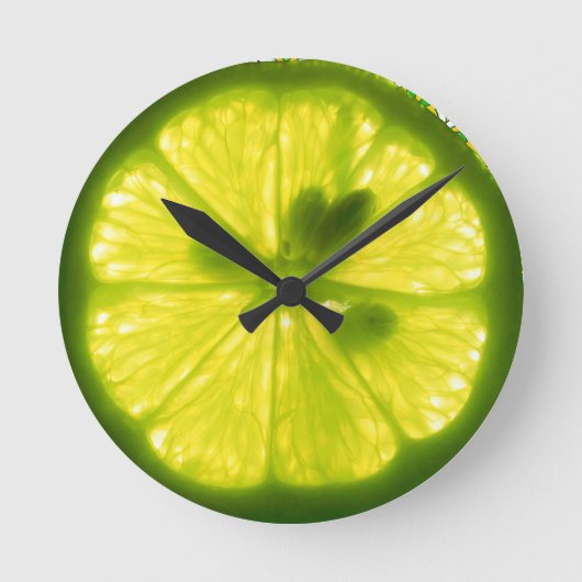 Lemon Limoen Clock Ronde Klok (Voorkant)