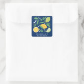 Lemon Limoen Design Blue Specialized Kitchen Vierkante Sticker (Tas)