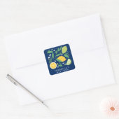 Lemon Limoen Design Blue Specialized Kitchen Vierkante Sticker (Envelop)