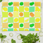 Lemon Limoen en Sinaasappels Patroon Theedoek (Gevouwen)