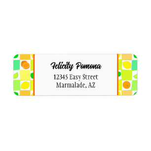 Lemon, Limoen Oranje Citrus Fruit Pattern Editable Etiket