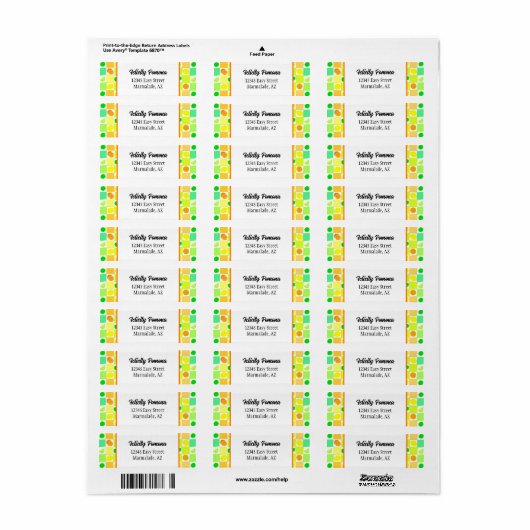 Lemon, Limoen Oranje Citrus Fruit Pattern Editable Etiket (Full Sheet)