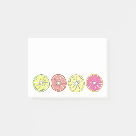 Lemon Limoen Oranje Grapefruit Citrus Fruit Post-i Post-it® Notes (Voorkant)