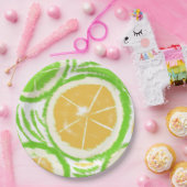 Lemon Limoen Slices Swirl Abstracte Party Papieren Bordje (Feest)