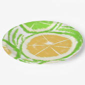 Lemon Limoen Slices Swirl Abstracte Party Papieren Bordje (Gekanteld)