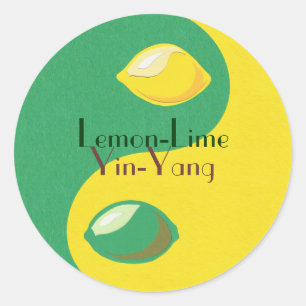 Lemon-Limoen Yin-Yang Stickers