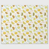Lemon & Limoen Zesty Fruit Pattern Cadeaupapier (Vlak)