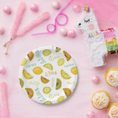 Lemon & Limoen Zesty Fruit Pattern Papieren Bordje (Feest)