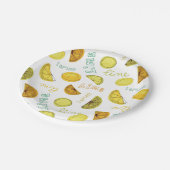 Lemon & Limoen Zesty Fruit Pattern Papieren Bordje (Gekanteld)