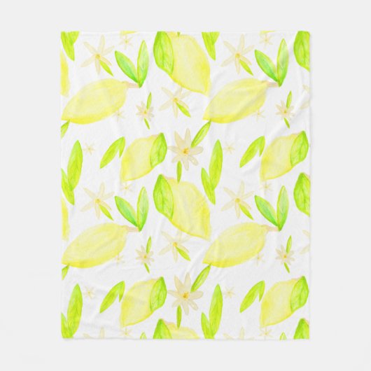 Lemon Lovely Botanical Medium Sized Fleece Blanket Deken (Voorkant)