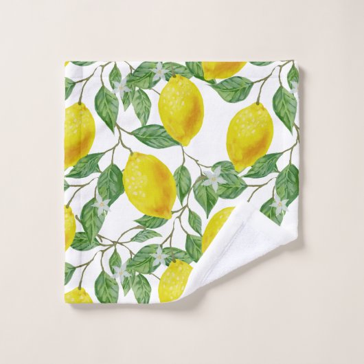Lemon Lush White Bad Handdoek (Wasdoekje)