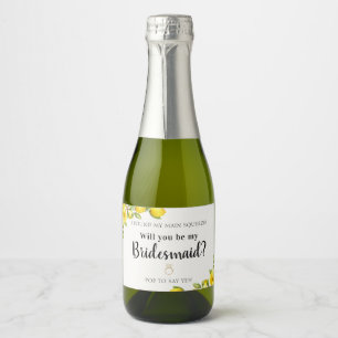 Lemon Main Squeeze Bridal Party Voorstel Sparkling Wijnetiket