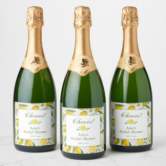 Lemon Main Squeeze Champagne flesje label Sparkling Wijnetiket (Flessen)