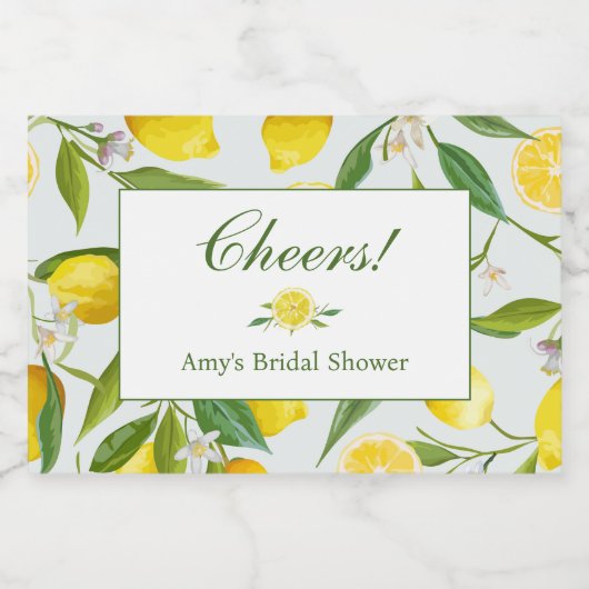 Lemon Main Squeeze Mini Champagne flesje Label Sparkling Wijnetiket (Enkel label)