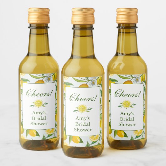Lemon Main Squeeze Mini Wijnfles Label Wijn Etiket (Flessen)