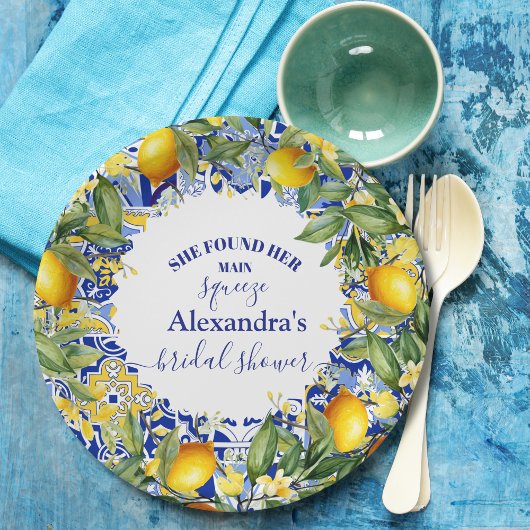 Lemon Main Squeeze Vrijgezellenfeest Papieren Bordje