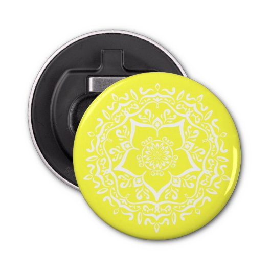 Lemon Mandala Button Flesopener (Voorkant)