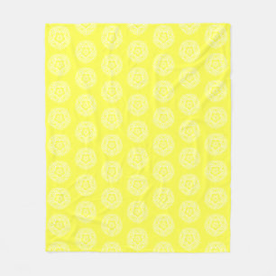 Lemon Mandala Fleece Deken