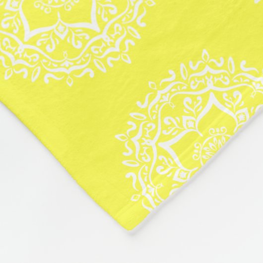 Lemon Mandala Fleece Deken (Hoek)
