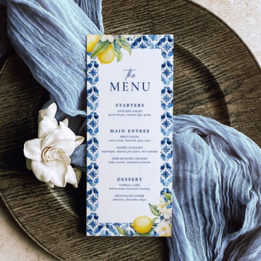 Lemon Mediterraan Zomer Wedding Menu