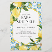 Lemon Mediterranean Baby Sprinkle Invitatation (Voorkant)