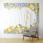 Lemon Mediterranean Bridal Shower Backdrop Photo Wandkleed (In Situ (horizontaal))