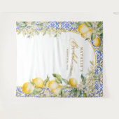 Lemon Mediterranean Bridal Shower Backdrop Photo Wandkleed (Voorkant (horizontaal))