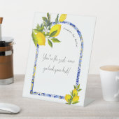 Lemon Mediterranean Bridal Shower Bathroom Sign Reclamebord Met Voetstuk (Insitu)