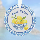 Lemon Mediterranean Buon Natale Azulejo Blue Toile
