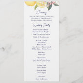 Lemon Mediterranean Ceremony Wedding Programma (Achterkant)