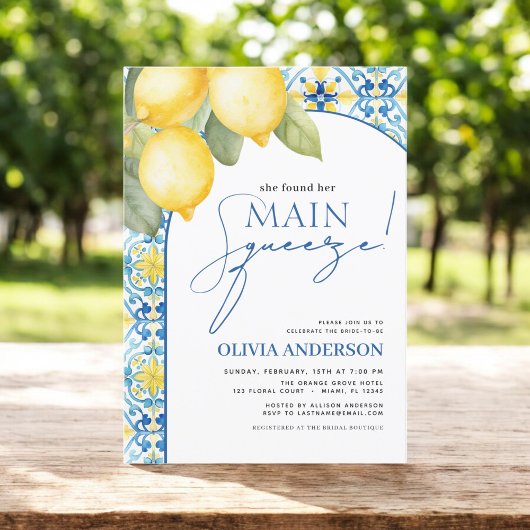 Lemon Mediterranean Main Squeeze Vrijgezellenfeest Kaart