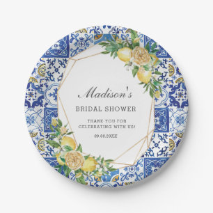 Lemon Meditteranean Birthday Bridal Baby shower Papieren Bordje
