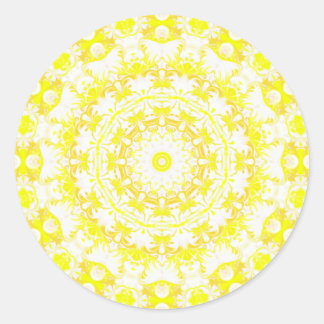 Lemon Meringue Kaleidoscope Ronde Sticker