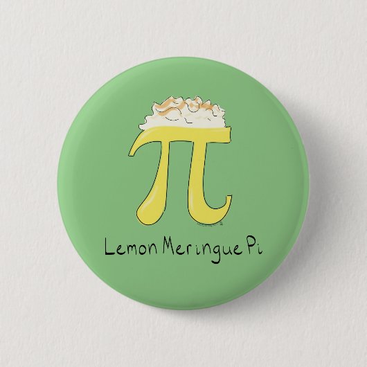 Lemon Meringue Pi Cute Wiskunde Pi Day Button Pin (Voorkant)