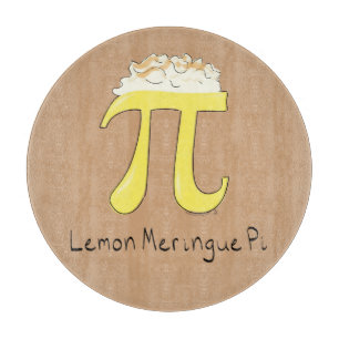 Lemon Meringue Pi Day Cute Wiskunde Pie Cutting Bo Snijplank