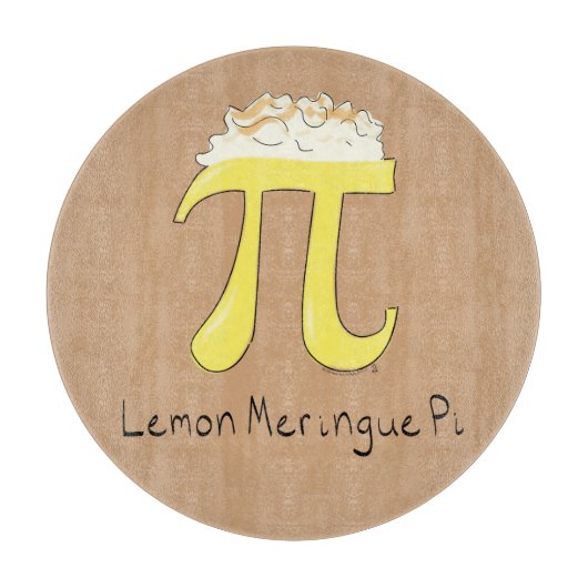 Lemon Meringue Pi Day Cute Wiskunde Pie Cutting Bo Snijplank (Voorkant)