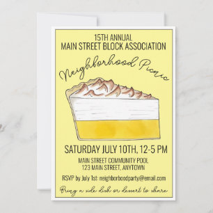 Lemon Meringue Pie Slice Picnic Cookout Potluck Kaart